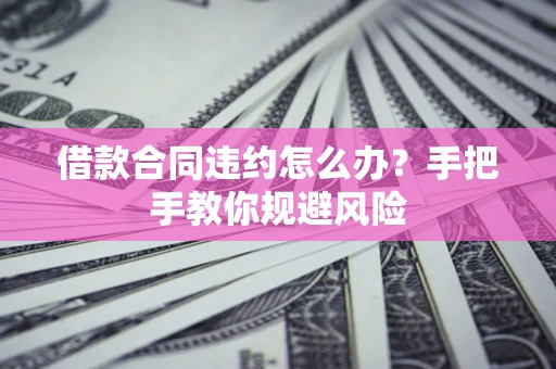 武汉借款合同违约怎么办？手把手教你规避风险
