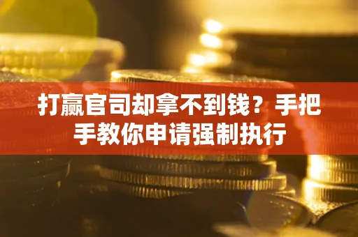武汉打赢官司却拿不到钱？手把手教你申请强制执行