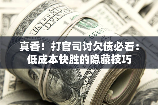 武汉真香！打官司讨欠债必看：低成本快胜的隐藏技巧