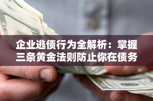 武汉企业逃债行为全解析：掌握三条黄金法则防止你在债务乱局中“踩雷”