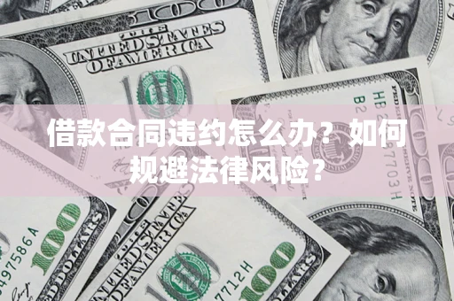 武汉借款合同违约怎么办？如何规避法律风险？